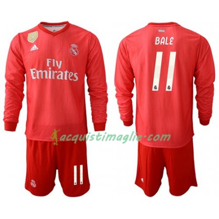 Divisa di Calcio Real Madrid Bale 11 Bambino Terza 2018/2019 Manica Lunga
